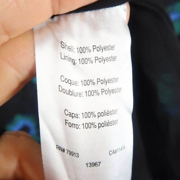 A PEA IN THE POD BLACK WITH GREEN BLUE & WHITE FLORAL DESIGN LONG SLEEVE TOP - Picture 3 of 8